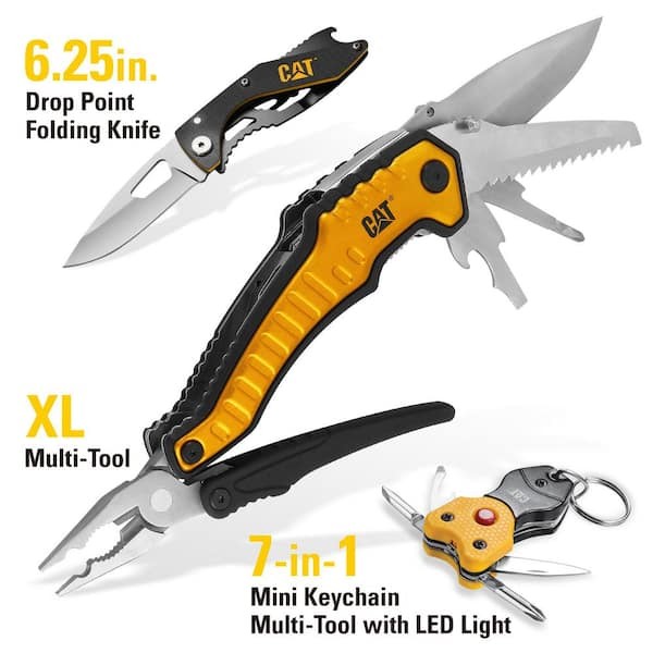 3-Piece 9-in-1 Multi-Tool, Knife, and Multi-Tool Key Chain Gift Box Set