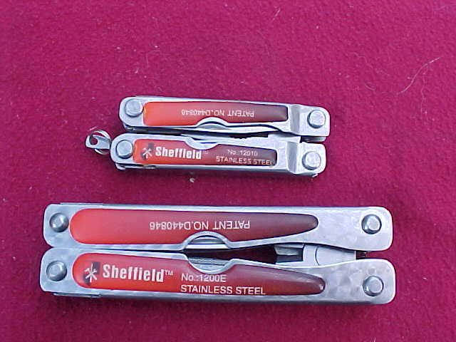 2 SHEFFIELD MULTI TOOL #1200E & 12010 STAINLESS STEEL