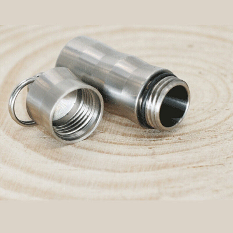 Pure Titanium Waterproof Case Box Pendant EDC Portable Bottle With Keyring