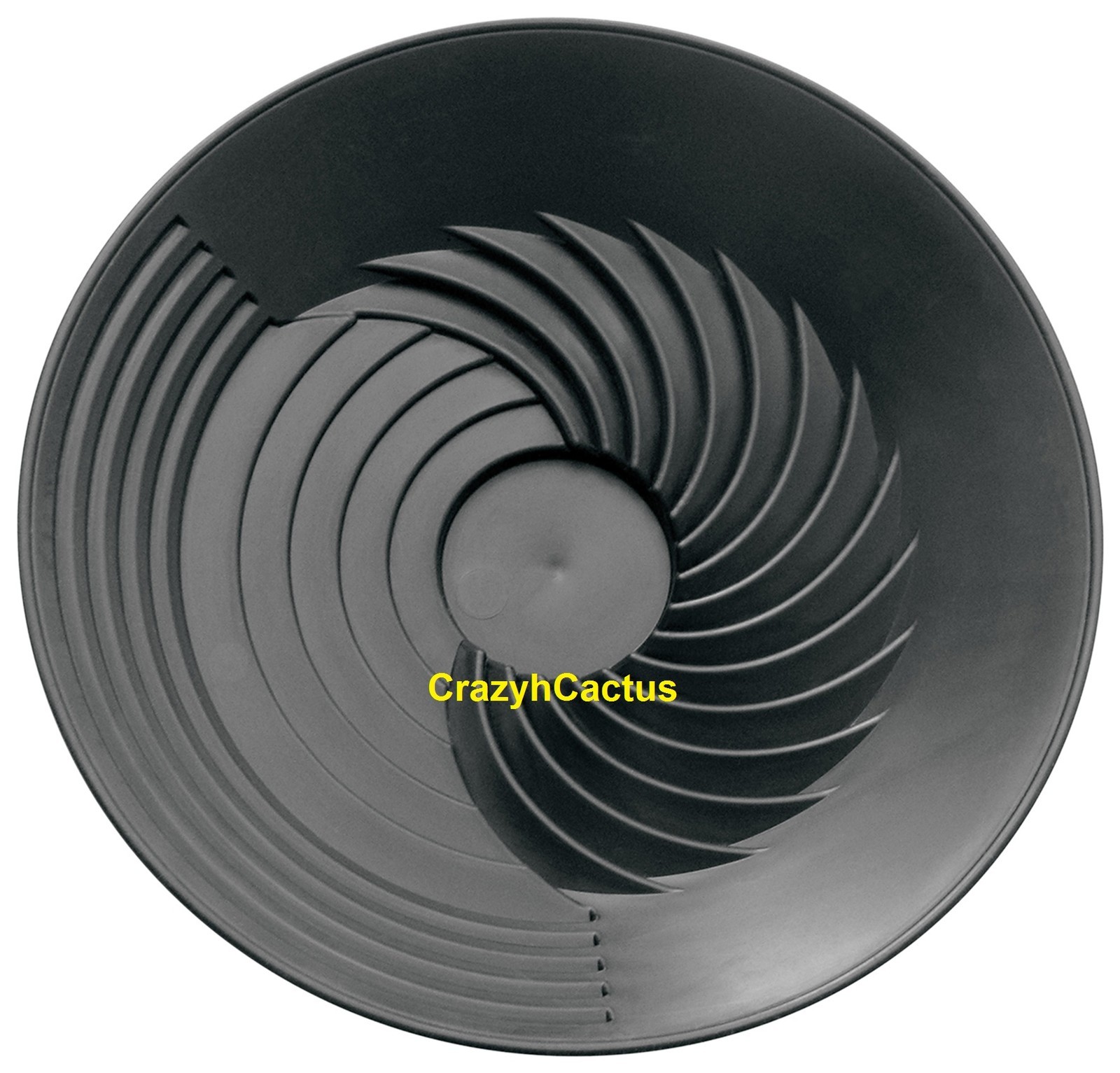 Turbopan Gold Pan/Snuffer/Vials BLACK 10″ VORTEX ACTION! Panning Prospecting