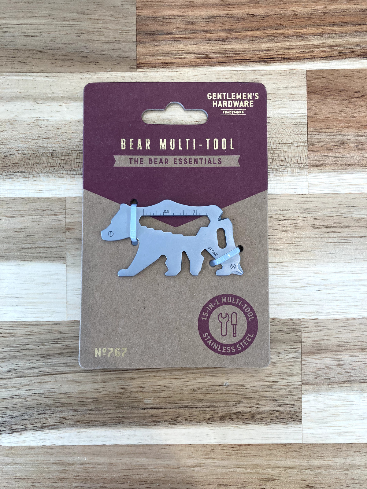Gentlemen’s Hardware Bear Multi-Tool, Screwdriver, Ruler, Opener, Hex wrench