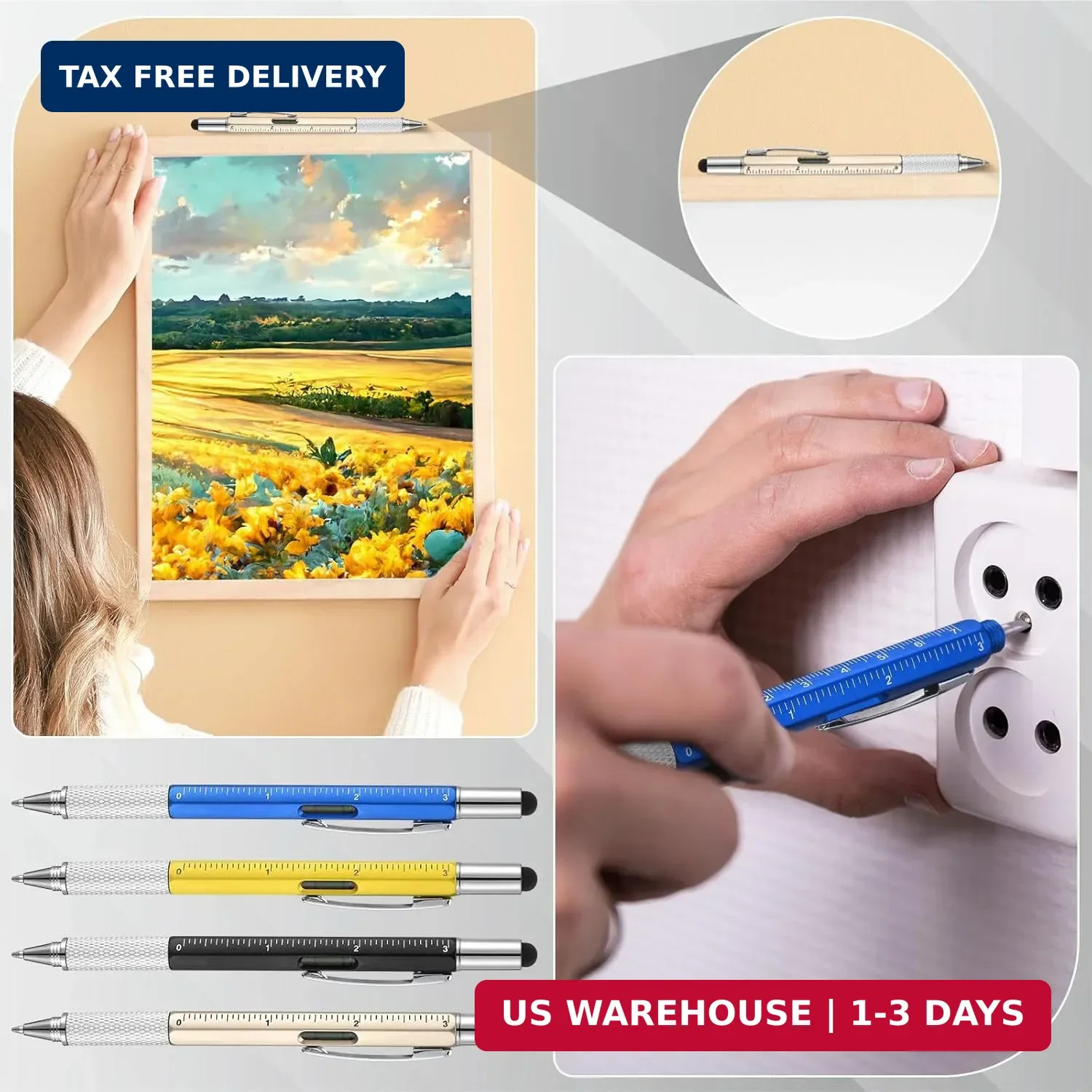 Yeaqee 40 Pcs Fathers Day Bulk Men Gifts 6 in 1 Screwdriver Multi Tool Pens with