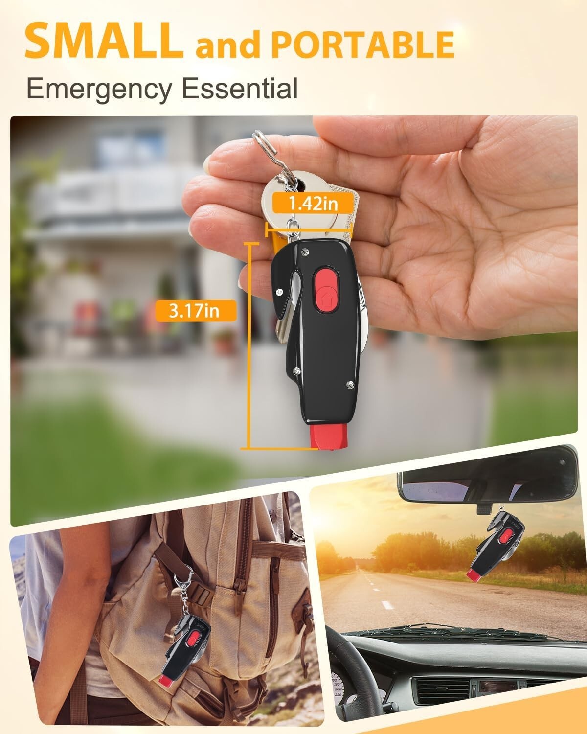 4-in-1 Car Safety Tool Kit Glass Breaker w/Seatbelt Cutter – Brand New in Box!!