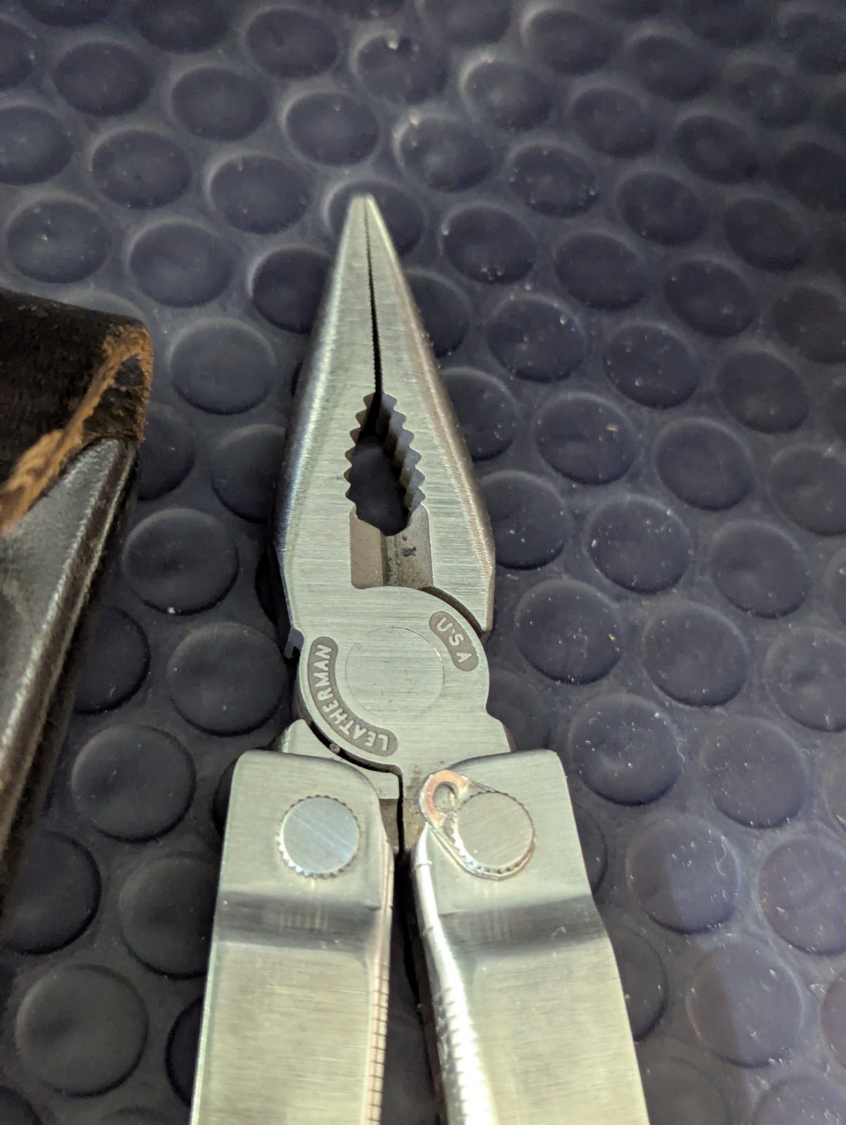 Leatherman Letter Logo Stainless Steel USA PST Multi Tool & Leather Case Vintage
