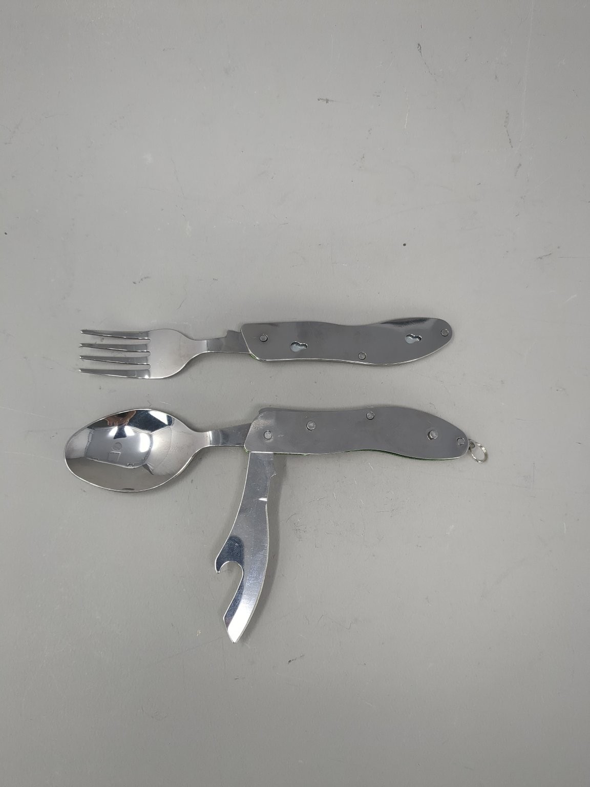 Multi-Tool Camping Utensil Orblue Foldable Fork Spoon Knife & Bottle Opener