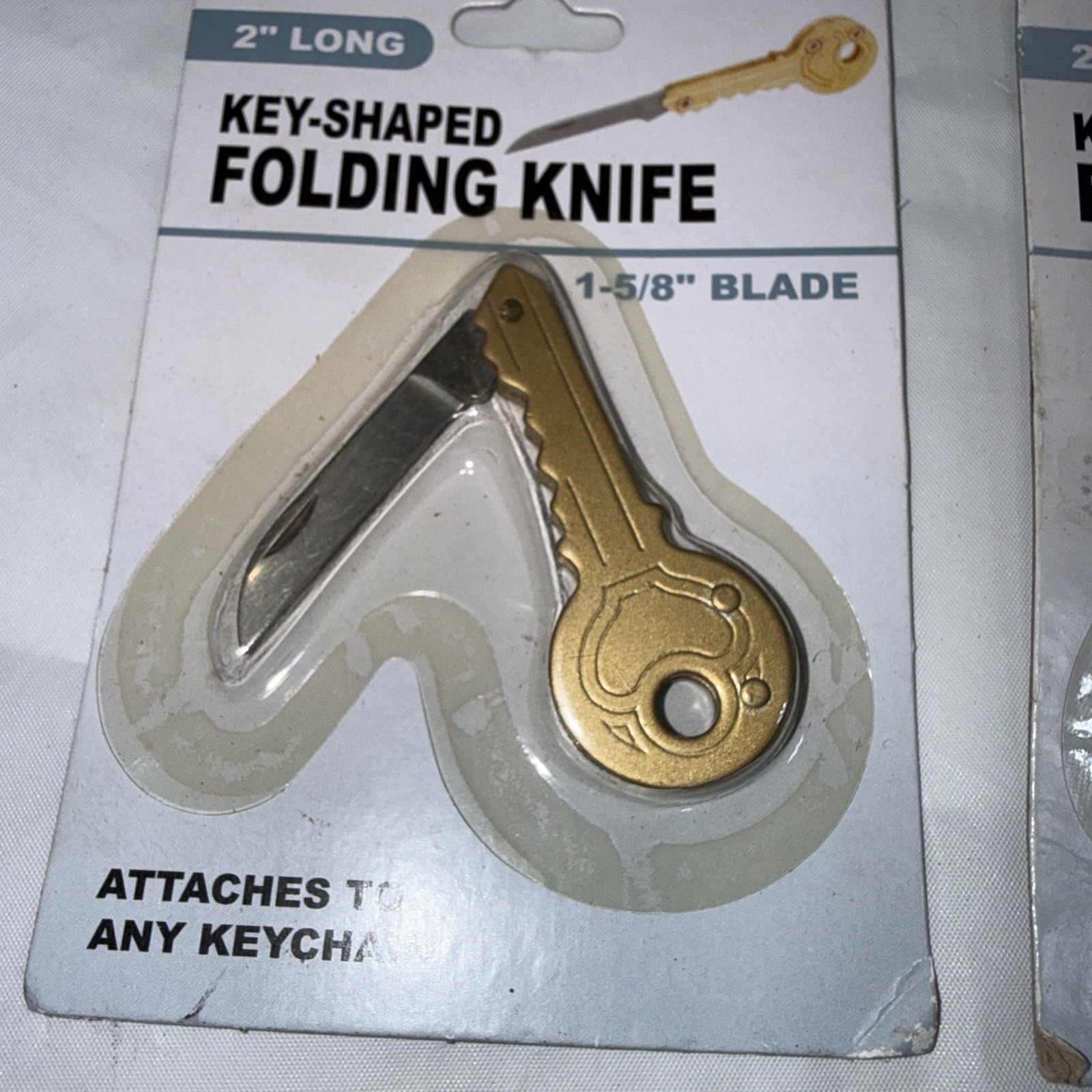4 Mini Pocket Foldable Keychain Knife Small Knife Key-Shaped Folding NOS