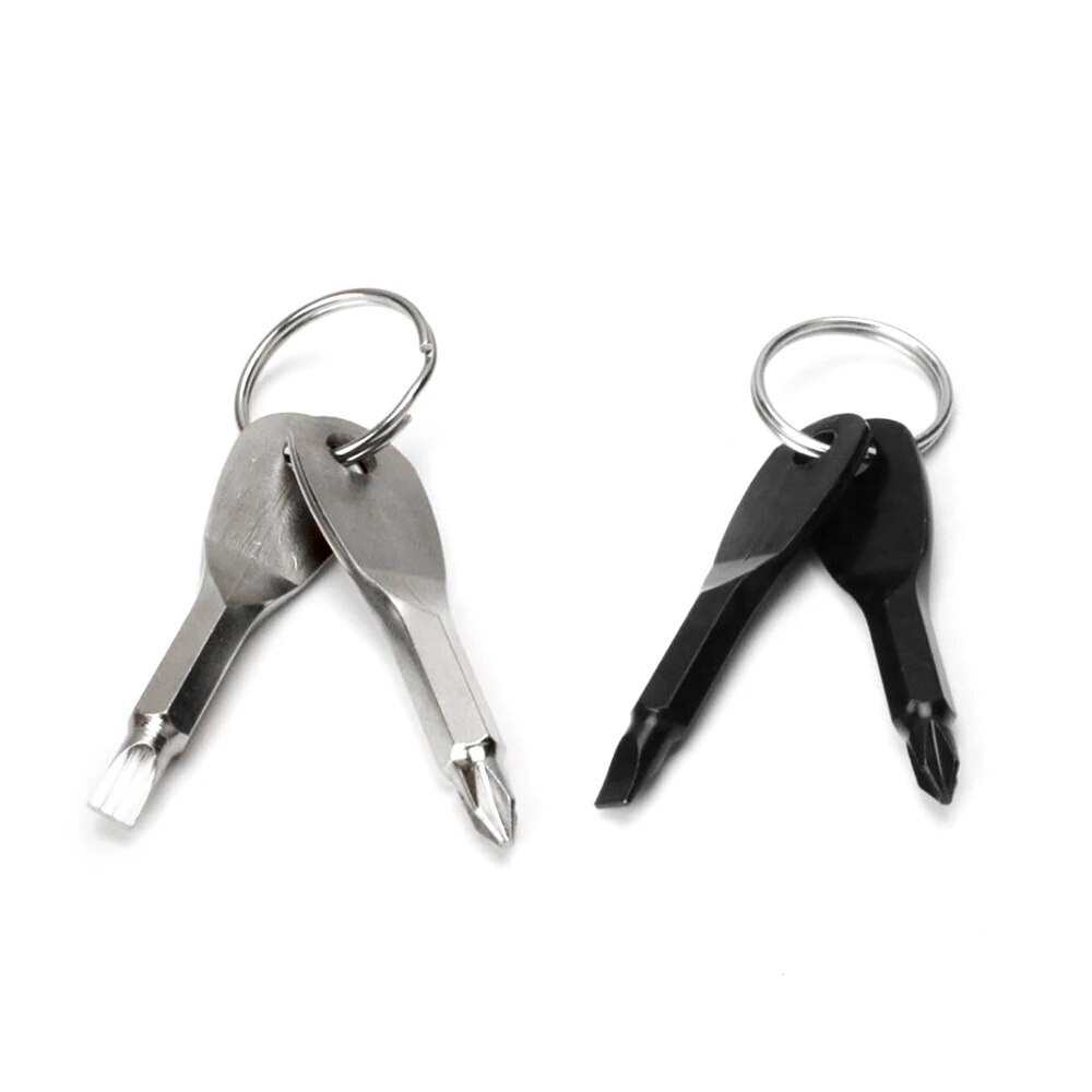 Backpacking Bike Mini Small Keyring Keychain Screwdriver Key Ring Chain Tool