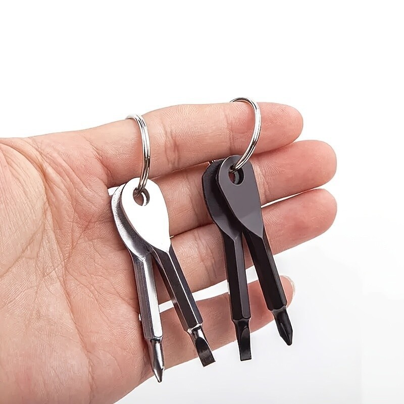 8Pcs Portable Mini Keychain Screwdriver Set Phillips Slotted Head Screwdrivers