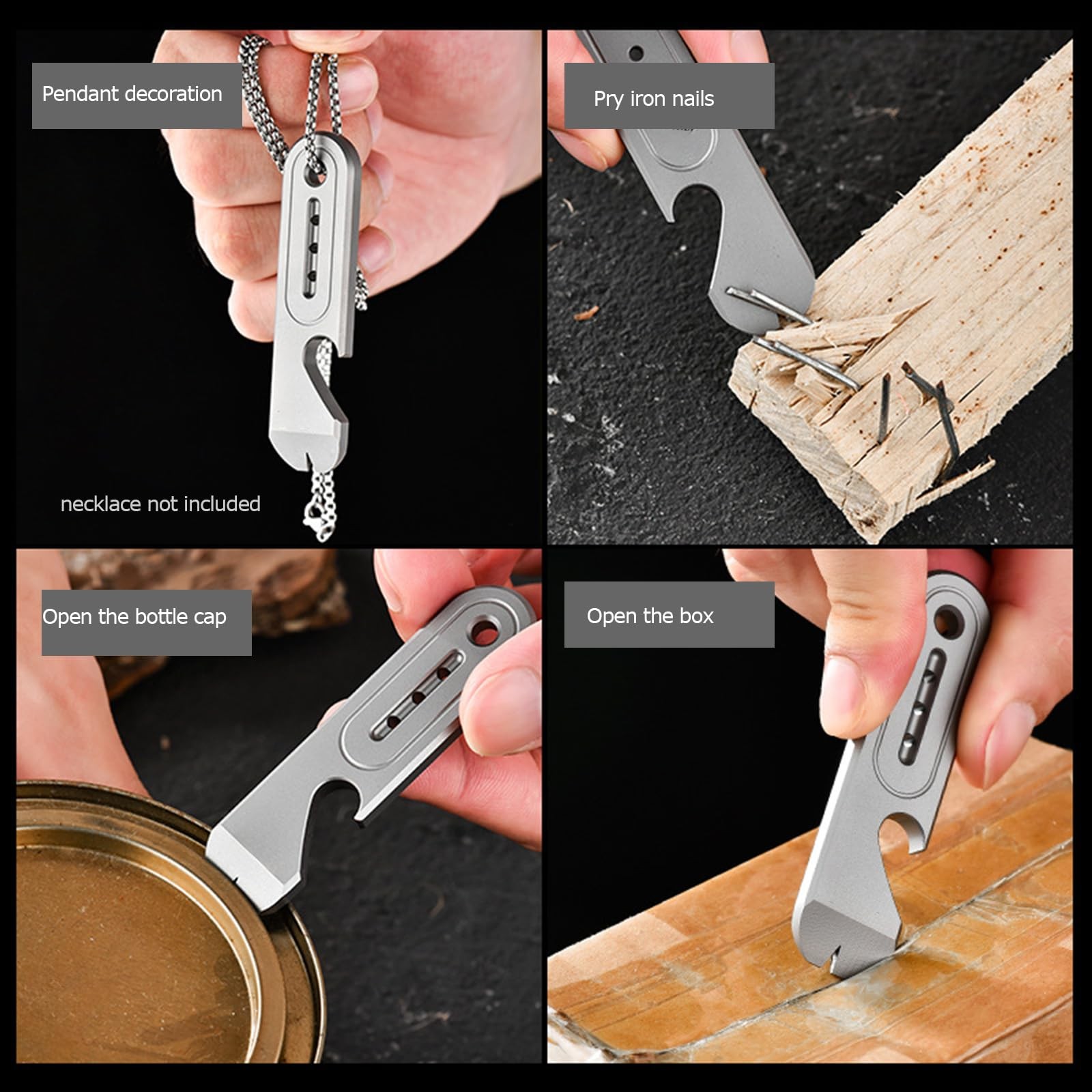 Hamans Pry Bar Bottle Opener Multi Tool 3.07″ Nail Puller Box Opener with Tri…