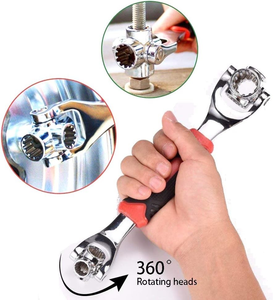Universal Wrench 52 in 1 Socket Tool Multifunctional 360° Rotating Head