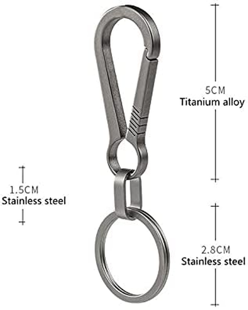 New TC4 Titanium Carabiner Key Clip EDC Key Ring Loop Hook Titanium Car Keychain