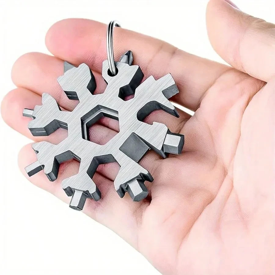 18 In 1 Snowflake Tool Stainless Steel Wrench With Flat Head & Cross Screwdriver