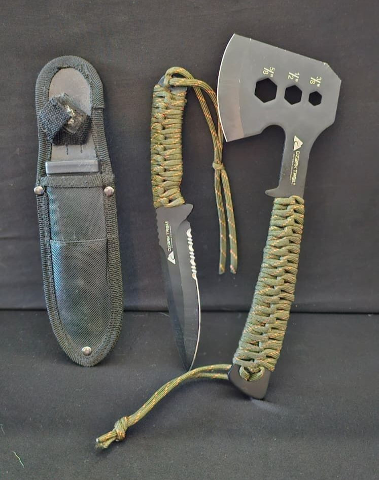 Ozark Trail Multi-Tool Camping Hatchet & Camping Knife With Sheath [B-4]