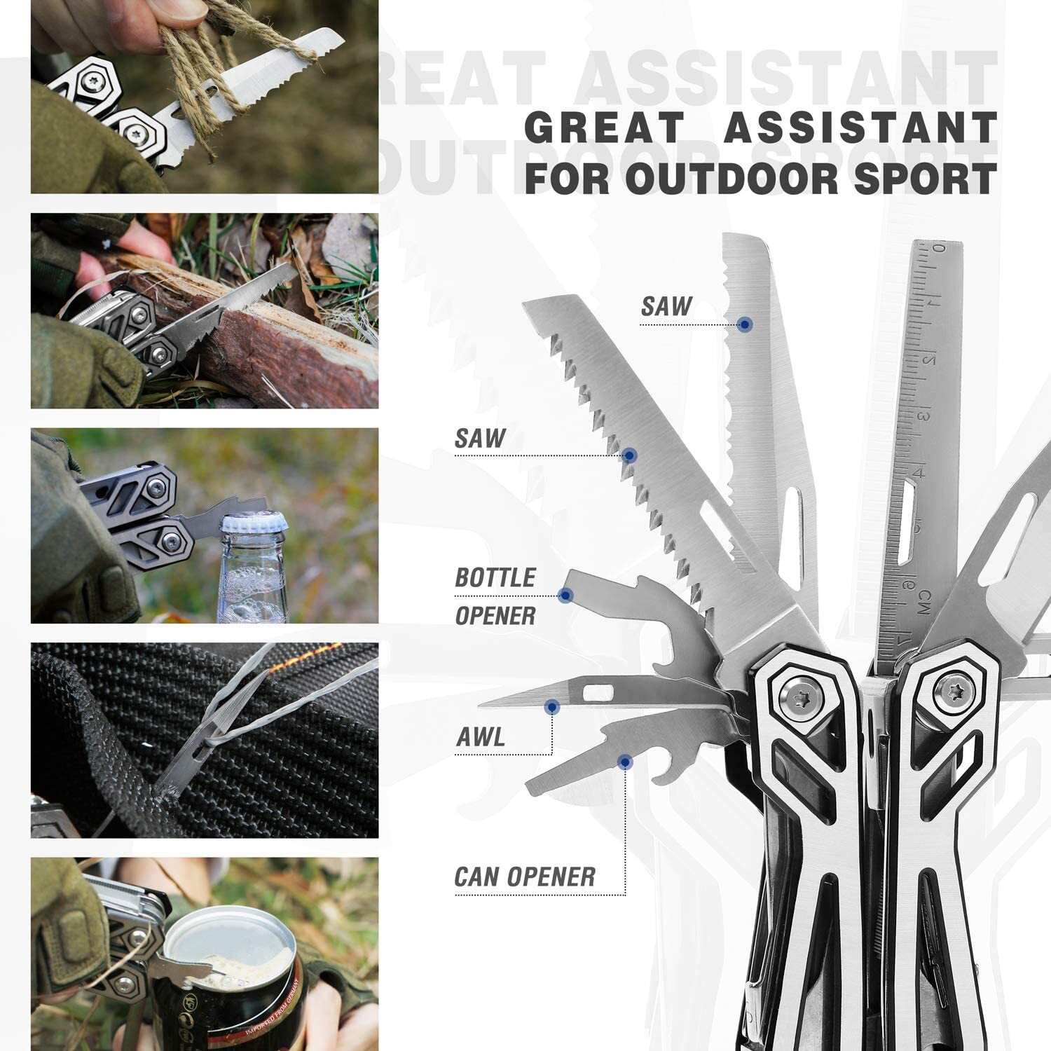 MOSSYOAK 21-in-1 Multi Tool Utility Pocket Knife Screwdriver Pliers with Sheath