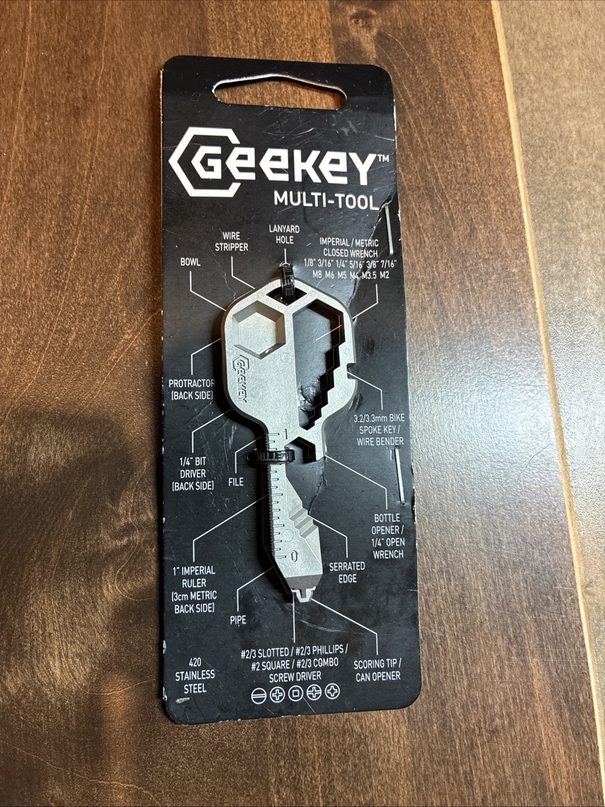 Geekey Multi-tool, THE Original Stainless Steel Key shaped EDC Tool