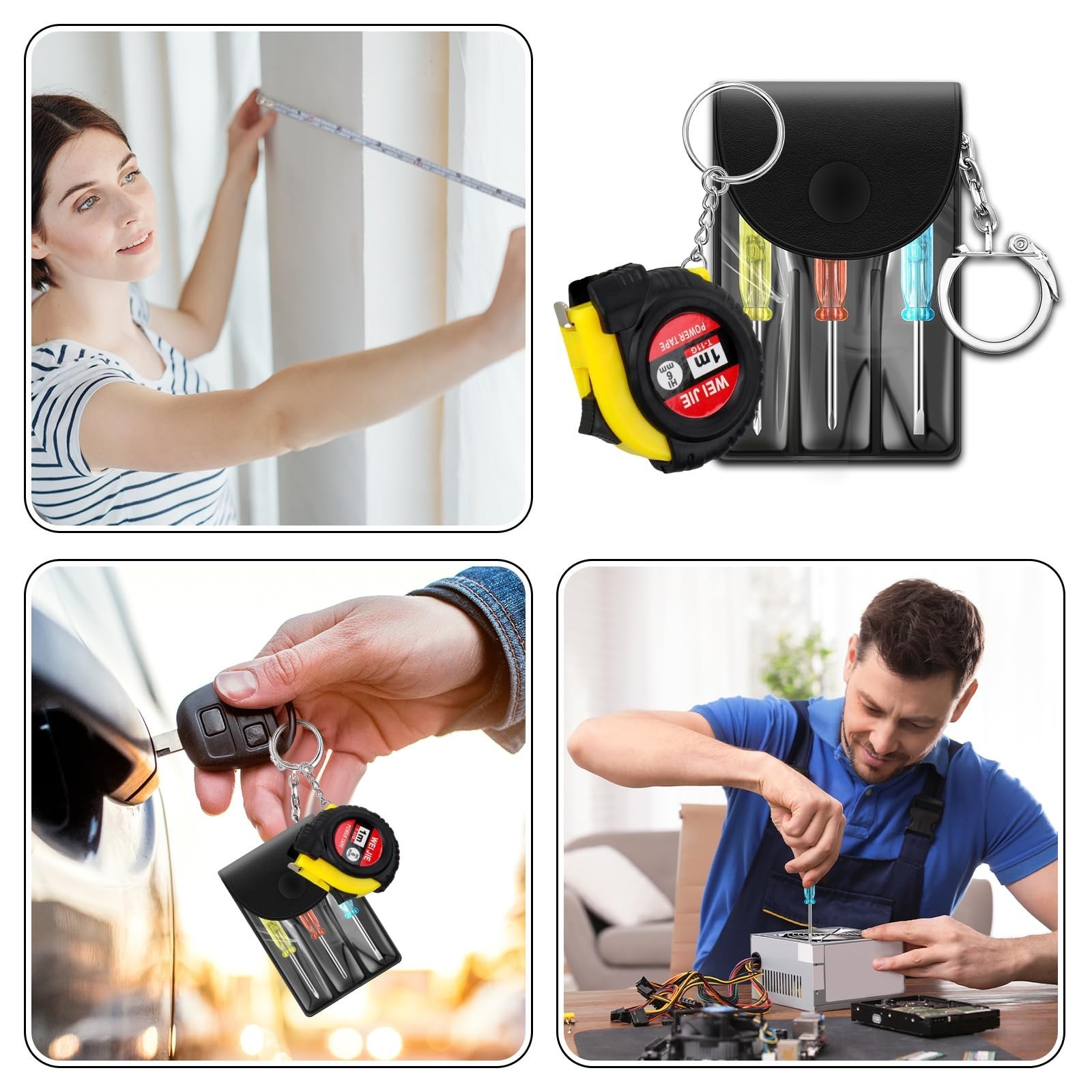 60 Pcs Mini Screwdriver Keychain Set, Multitool with LED Light – Perfect Gifts f