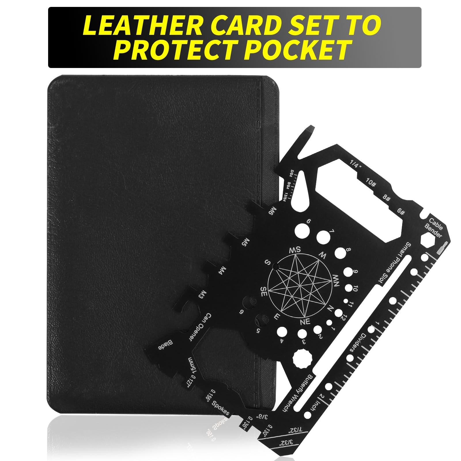 52 in 1 Slim Minimalist Survival Card Wallet Tool Card, Credit Card Size Mult…