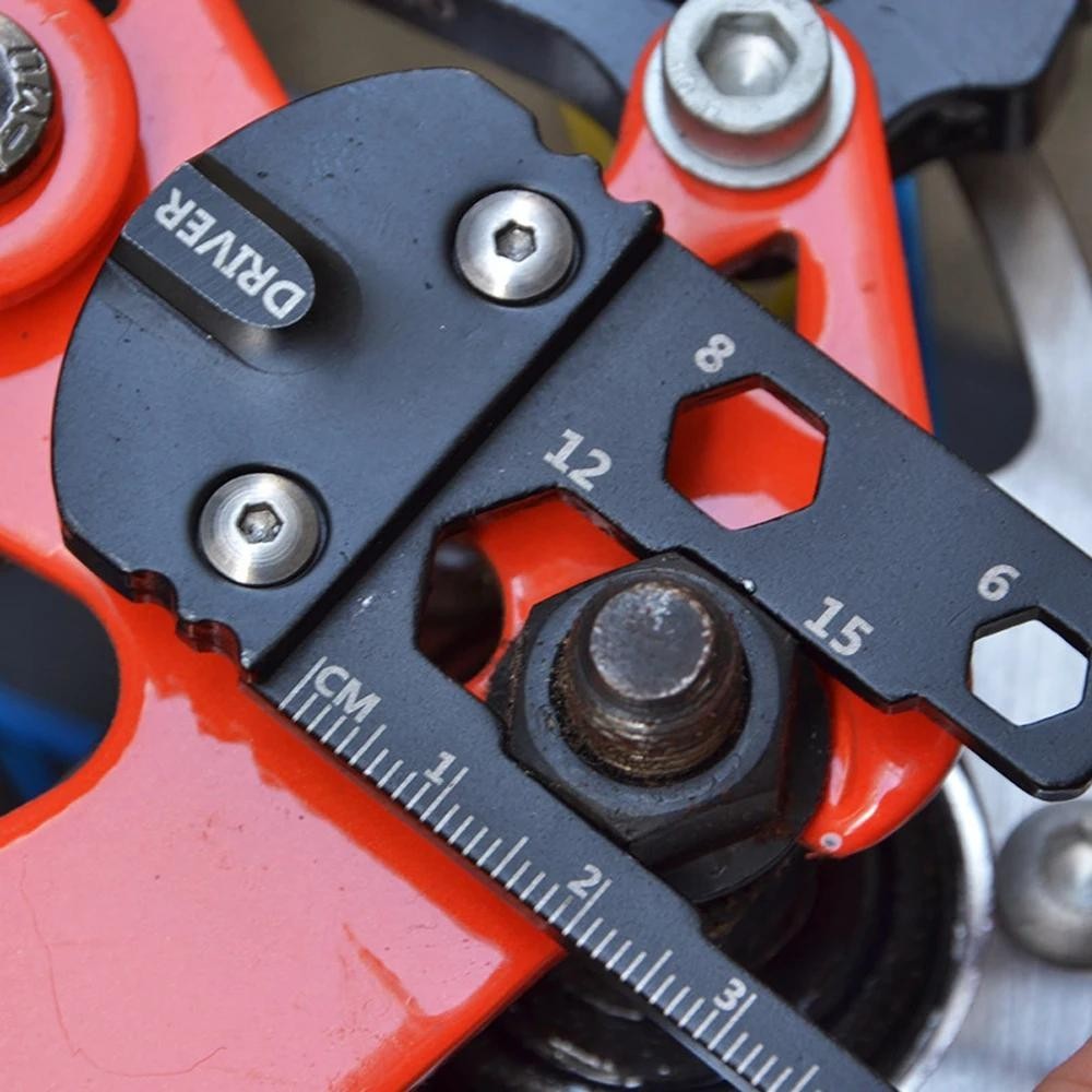 Miniherramienta de tarjeta 16 en 1, llavero multifuncional hexagonal portatil