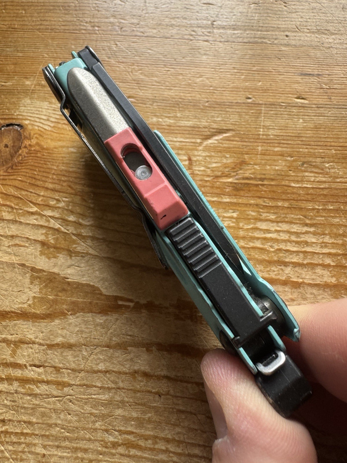 LEATHERMAN SIGNAL Coyote Aqua/Black USA Combo Blade 19 Tools – Used Ferro Rod