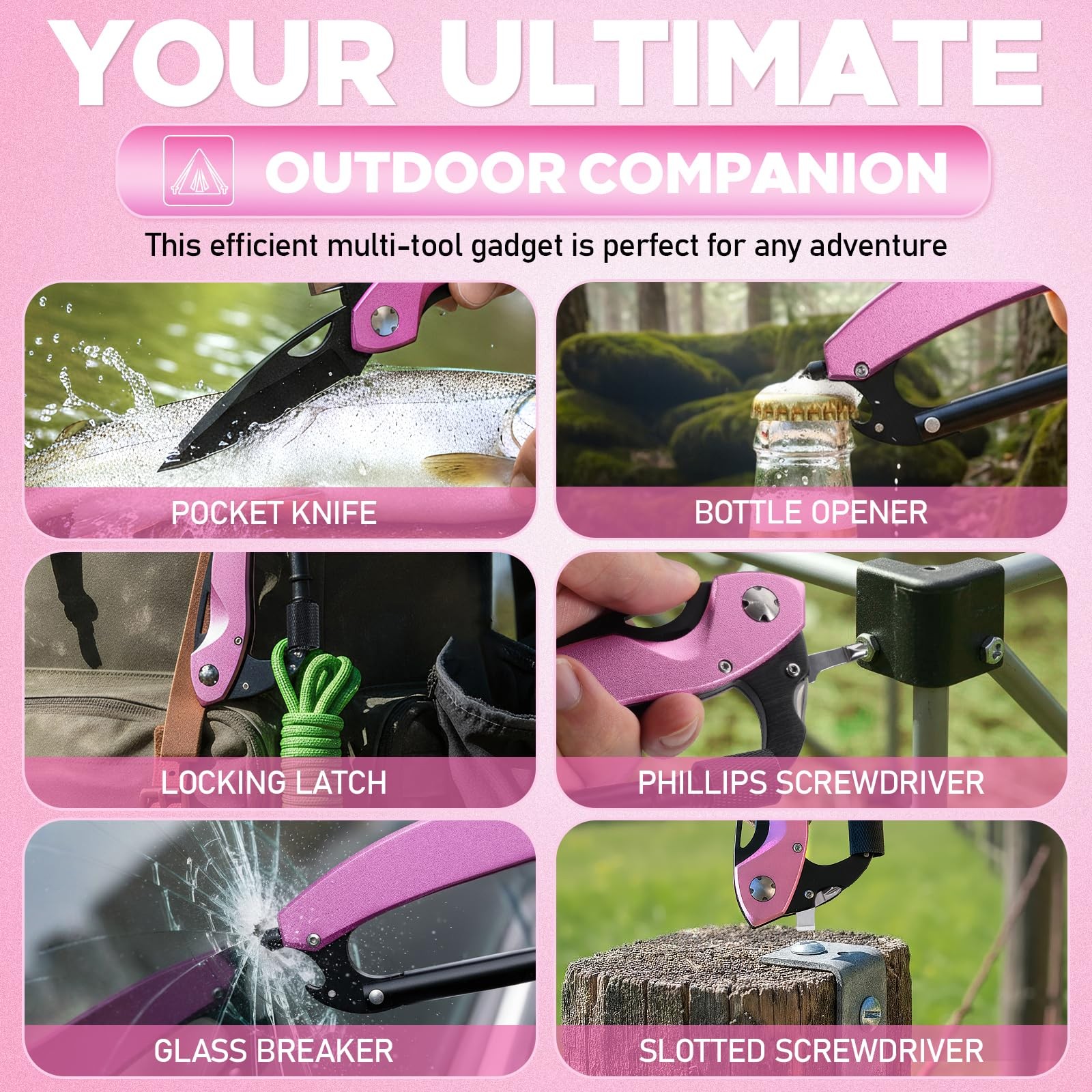 Multitool Carabiner, Mothers Day Gifts for Mom Women Wife, 6-in-1 Keychain Mu…