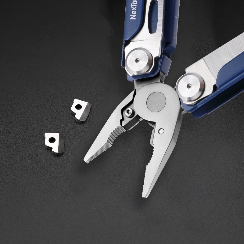 NexTool Flagship Pro Multi Tool Blue Stainless Steel Handles Belt/Cord Cutter