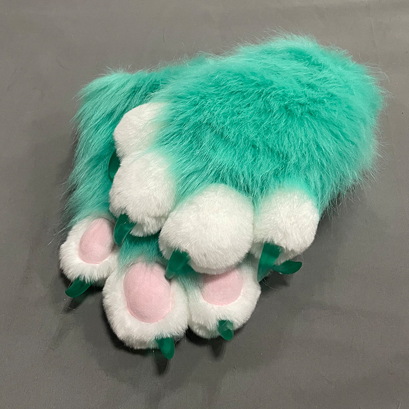 Furry Colorful Beast Claw Gloves Cat Mother Gloves Cat Claw Cute Plush