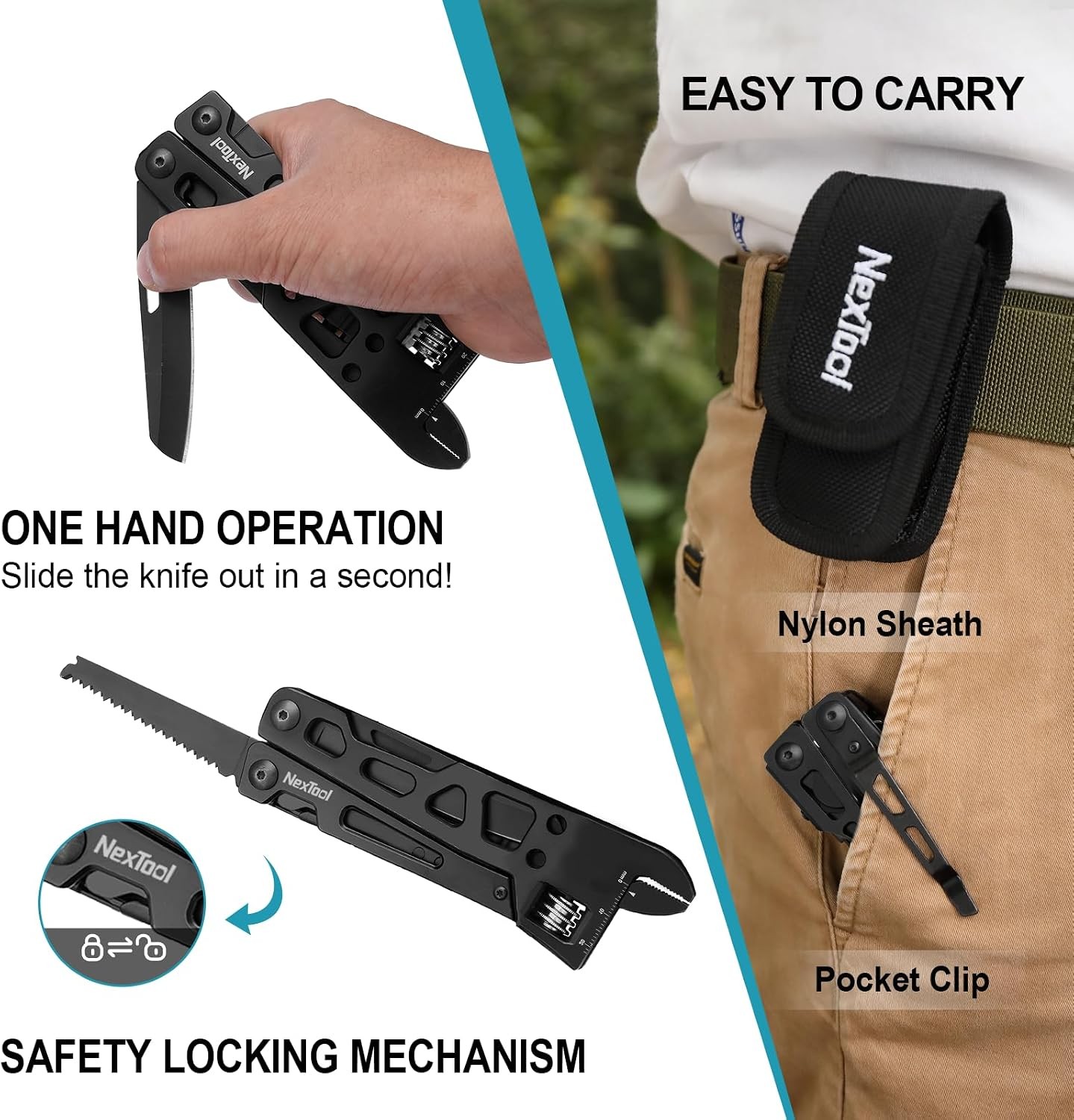 Adjustable Wrench Multitool 9 in 1 Multi Tool W/ Multitool Pliers Adjustable