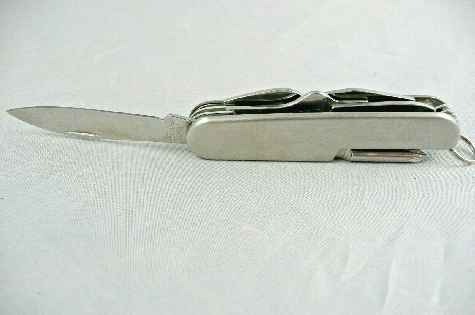 Multi-tool Pocket Knife Advertising Stainless Steel 9 Tools NIB