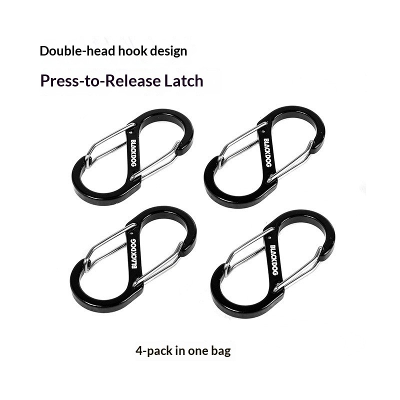 Outdoor S-shaped aluminum alloy buckle, outdoor multifunctional buckle