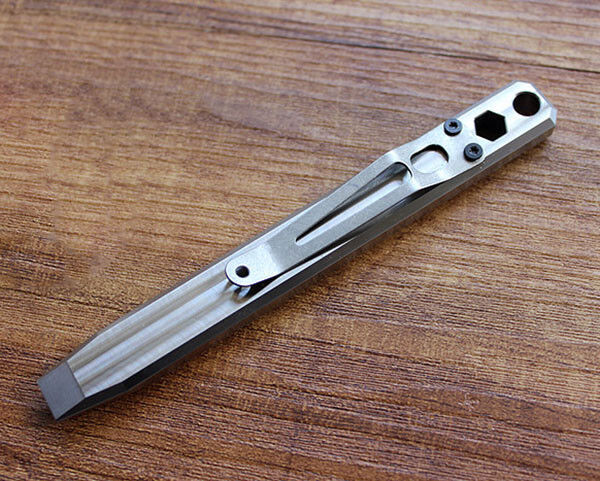 EDC TC4 Titanium Crowbar Pry Bar Screwdriver With Clip Keychain Pendant Tool