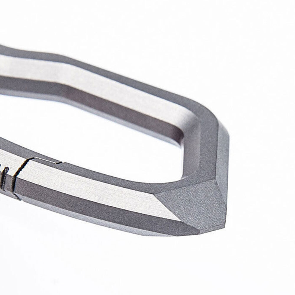 Titanium Alloy + Leather Removable Keychain Carabiner Pendant Crowbar EDC Tool
