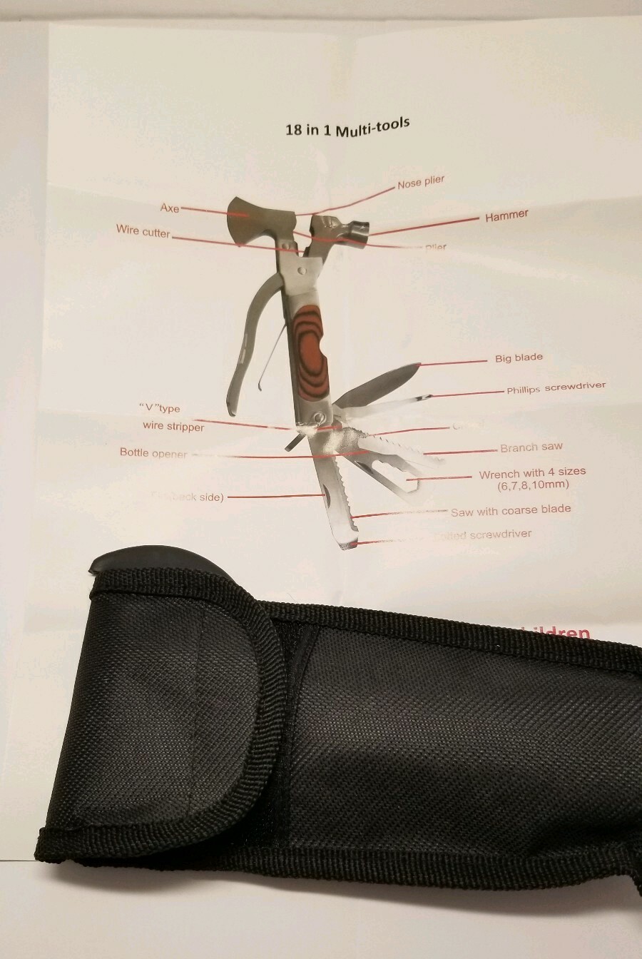 18 in 1 Folding Multi-Tools Multi-Purpose Pliers, Hammer, Bottle Opener and MORE