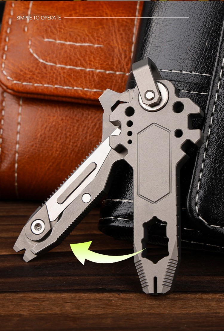 Titanium Alloy Mini Folding Utility Knife Keychain EDC Pocket Package Opener