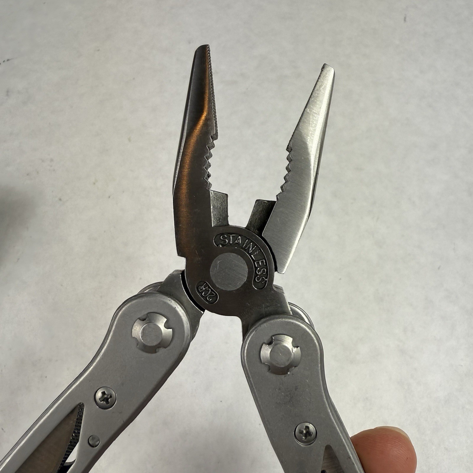 Stanley Multitool 2CR 12-in-1 Grey Stainless Steel Knife Plier Drivers W/ Case