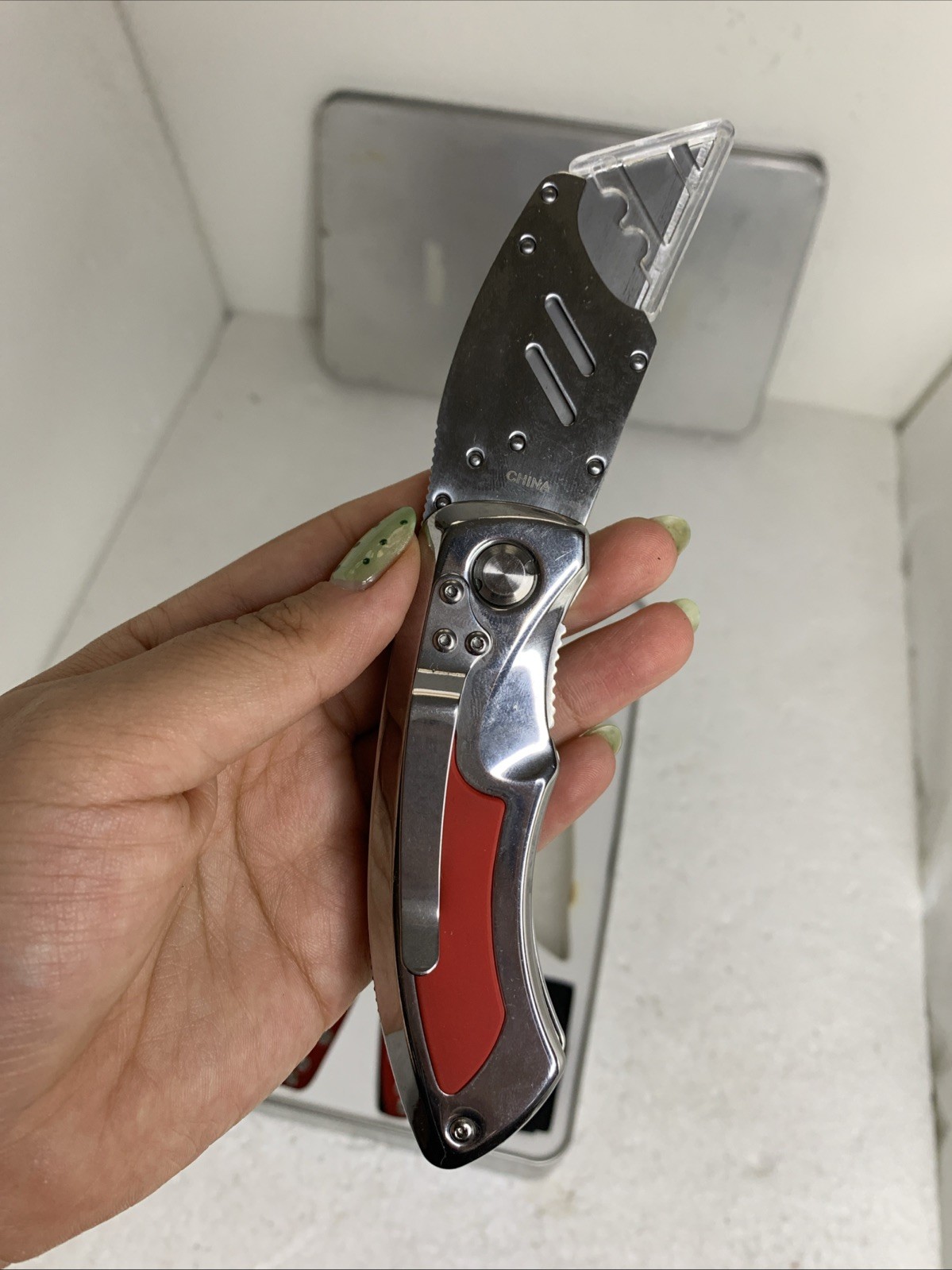 Snap On Tools 5 Pieces Stainless Steel Red Metal Multi Tools Missing Batteries