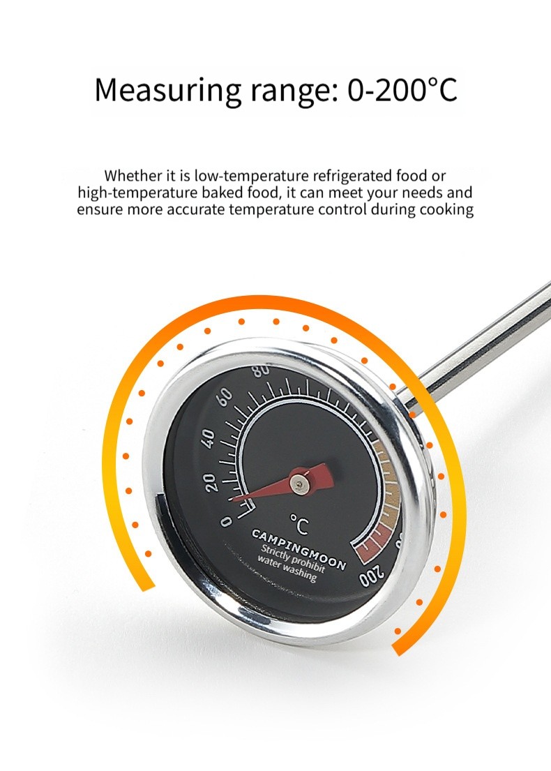 304 stainless steel mechanical baking water temperature food thermometer