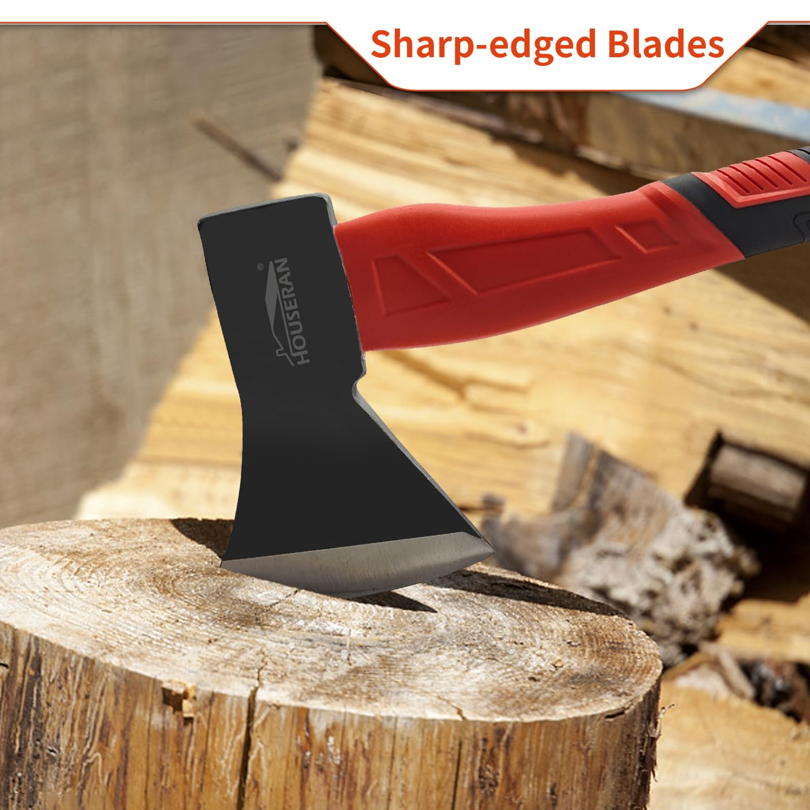 3 PCS Hammer Set 14 Inch Axe Ball Peen 1.1kg 20oz Rubber Mallet Woodworking