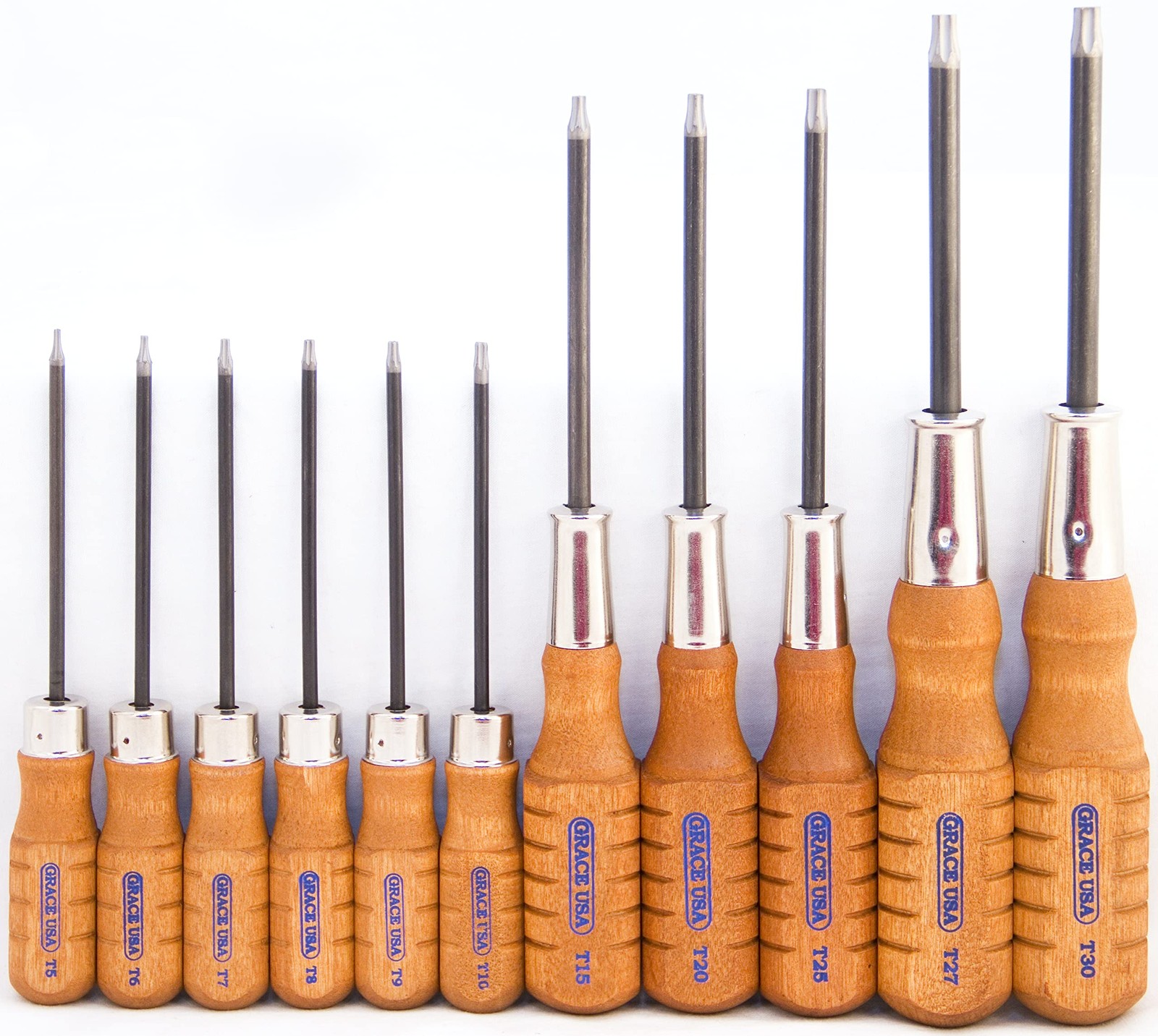 Grace Star Tool Screwdriver Set 11 Pieces Wood Handles – GRSDSTAR11