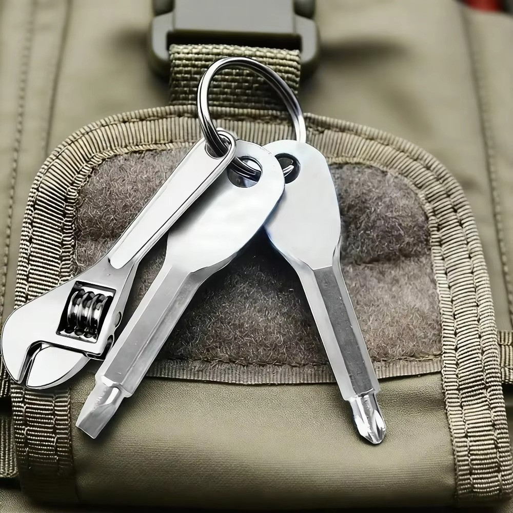 3pcs Key Ring Screwdriver EDC Tool Outdoor Pocket Mini Tool Wrench with Keychain