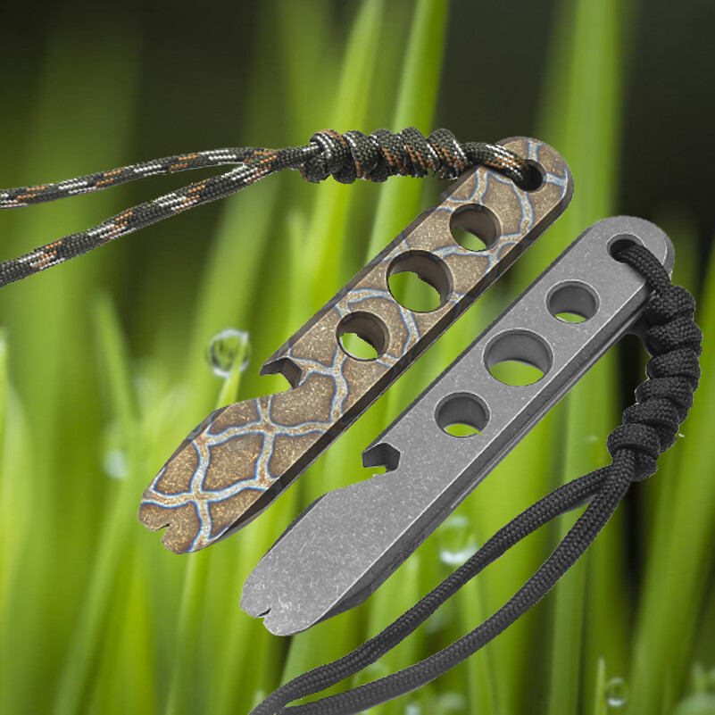 Titanium Pry Bar Crowbar Opener Multi Tools Outdoor Survival EDC Keychain Tool