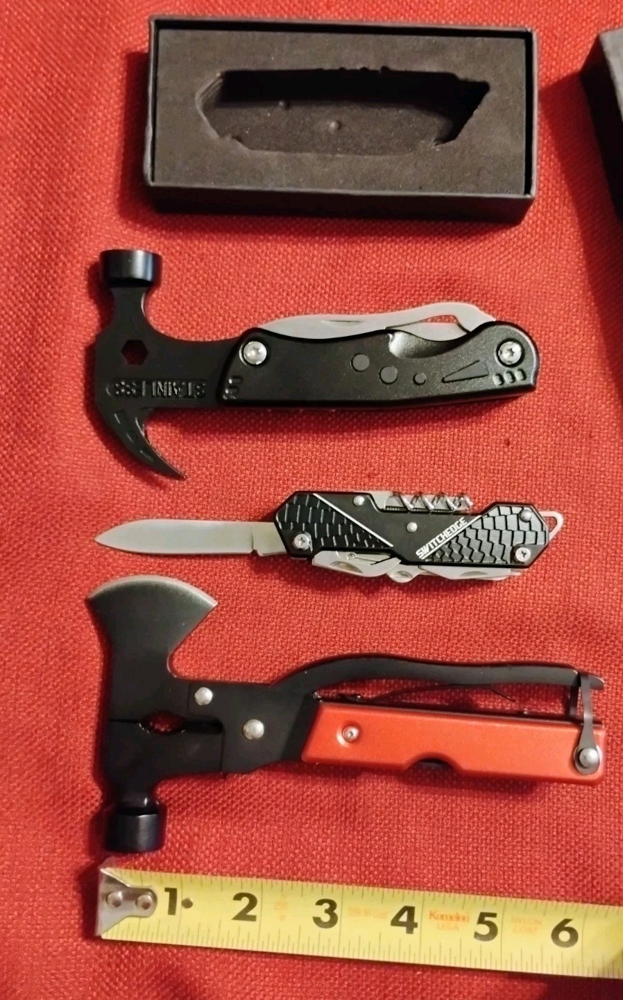 New multitool knife 3pc lot: Blue Ridge hammer & hatchet, camping EDC survival