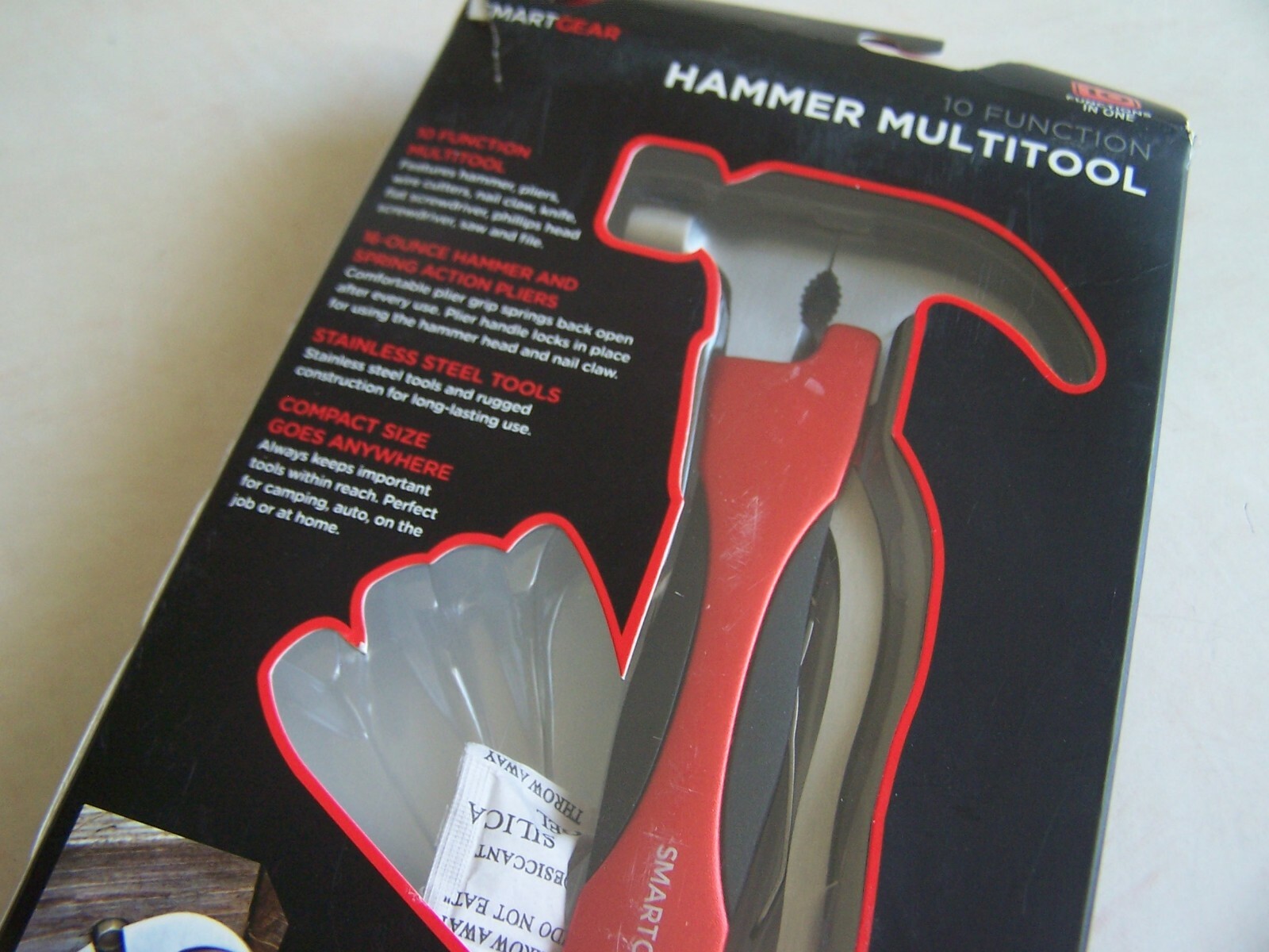 SMARTGEAR 10-FUNCTION HAMMER MULTI-TOOL GREAT FOR CAR OR GARAGE