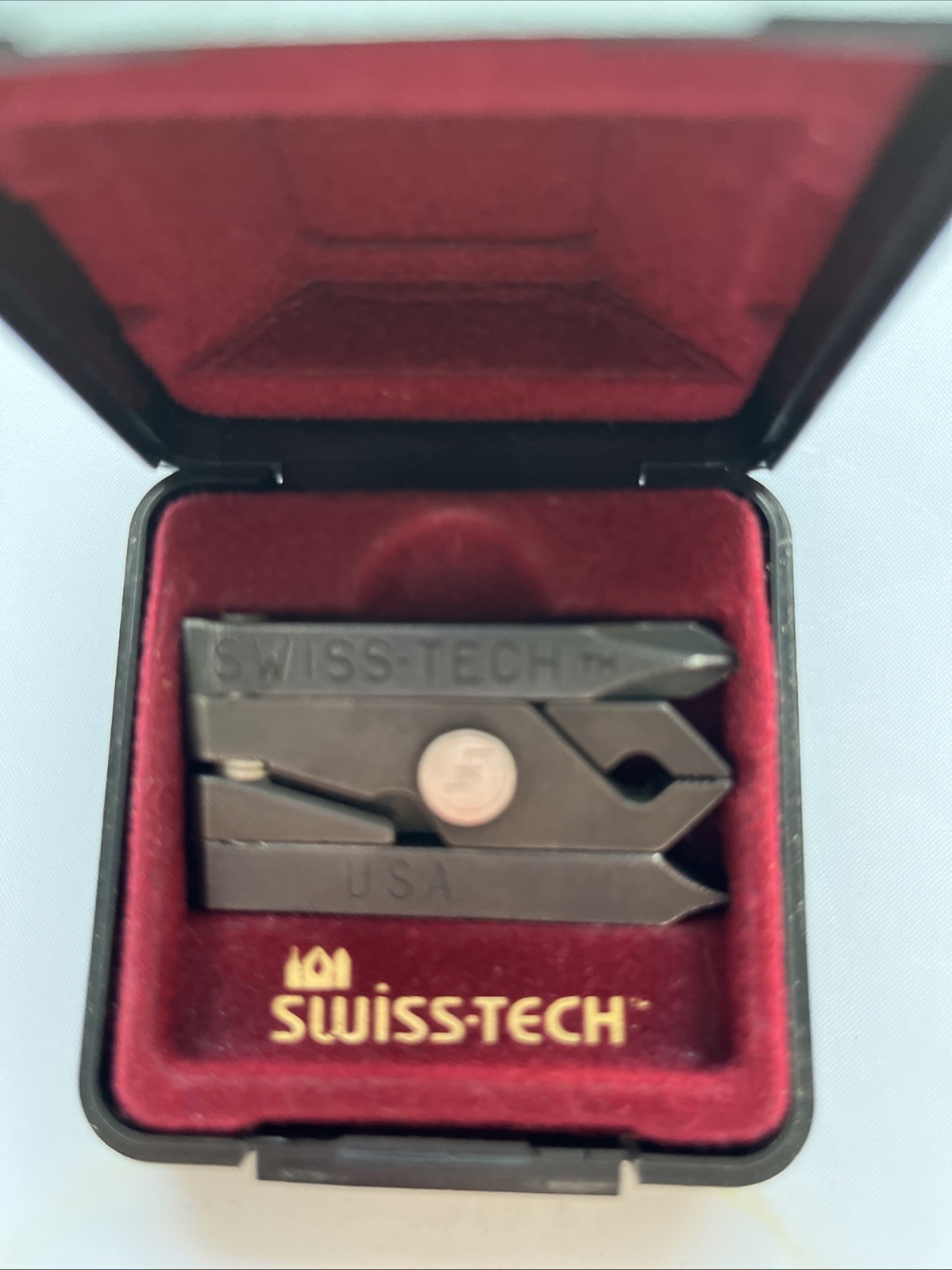 Vtg Swiss-Tech Micro 5-in-1 Folding Tool W Orig Box Flat Phillips Pliers New?