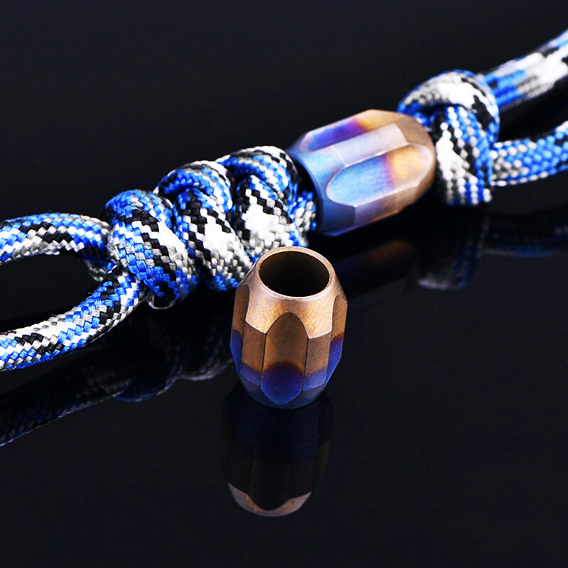 New Titanium Alloy Folding Knife Lanyard Bead Umbrella Rope Bracelet Pendant EDC