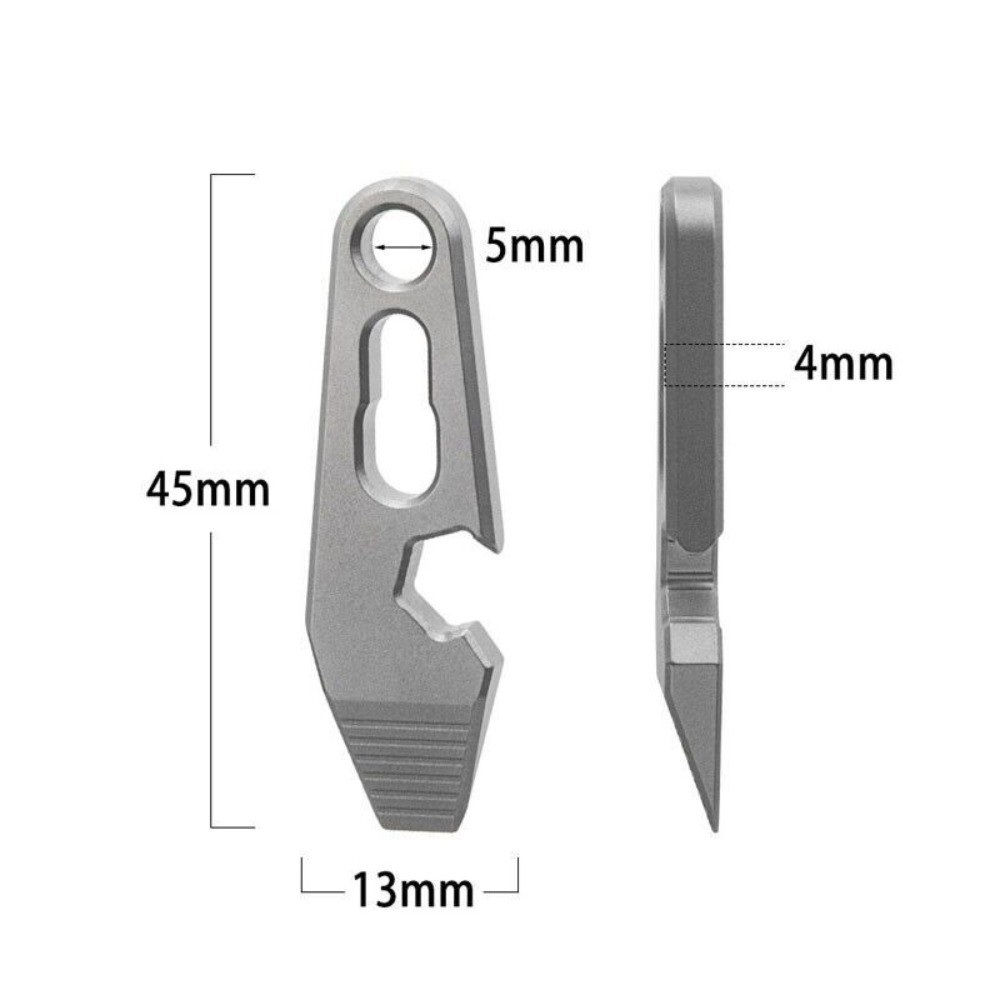 EDC Mini Titanium Alloy Keychain Multi Tool Pocket Pry Bar Crowbar Opener Cutter