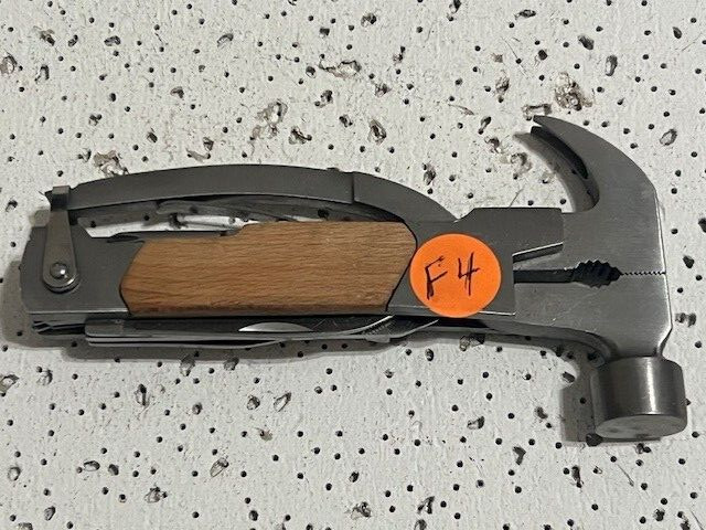 Wood and Stainless Hammer Tool 7-IN 1 Multi Tool Wood Handle —