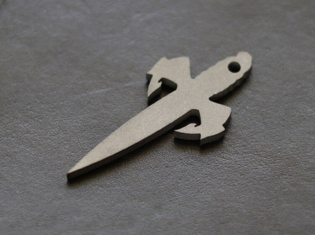 Fashion TC4 Titanium Alloy Microtech Dagger Keychain Necklace Pendant Bead Tool