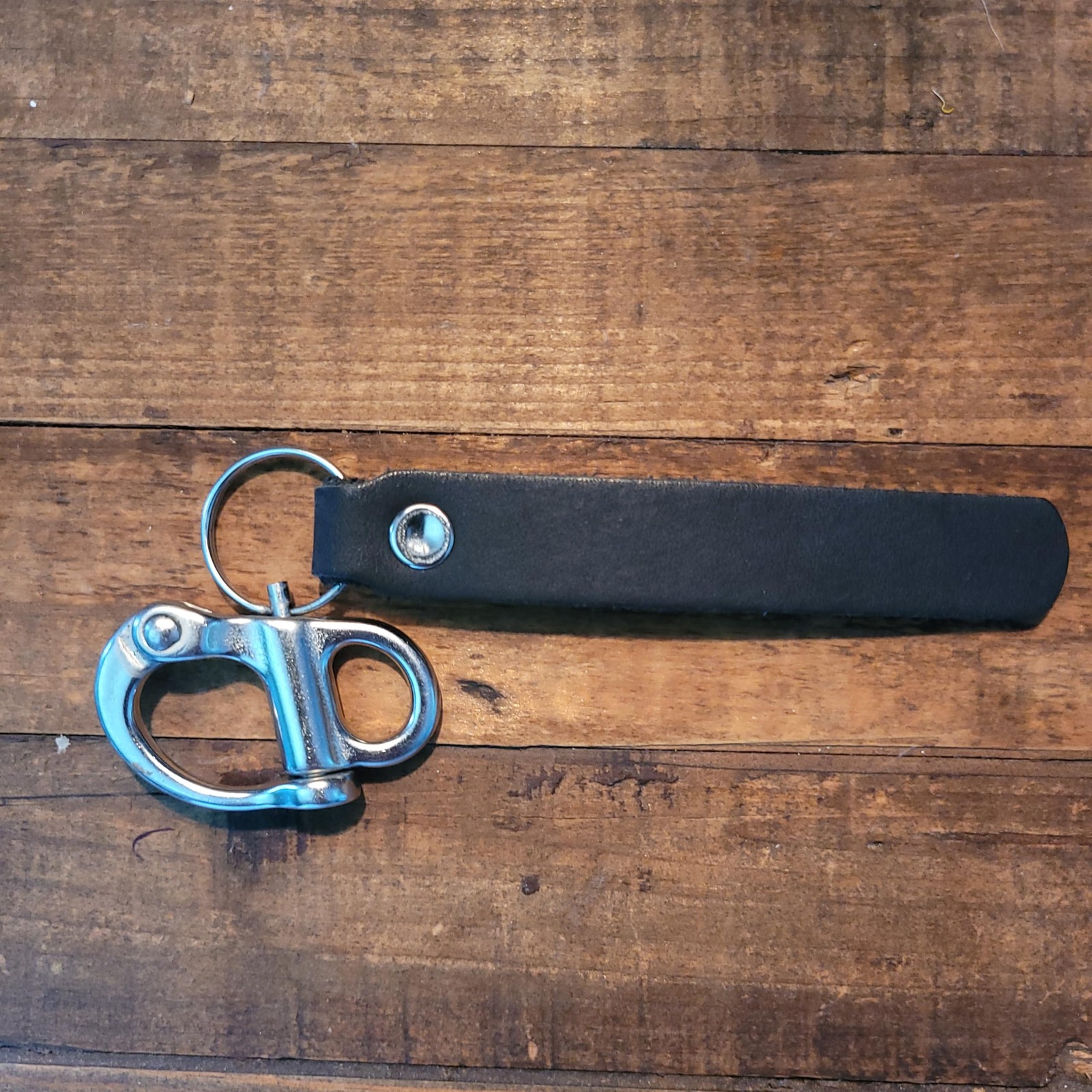 WorkingFire Firefighter Quick Release Shackle Clip with Leather Handle Black