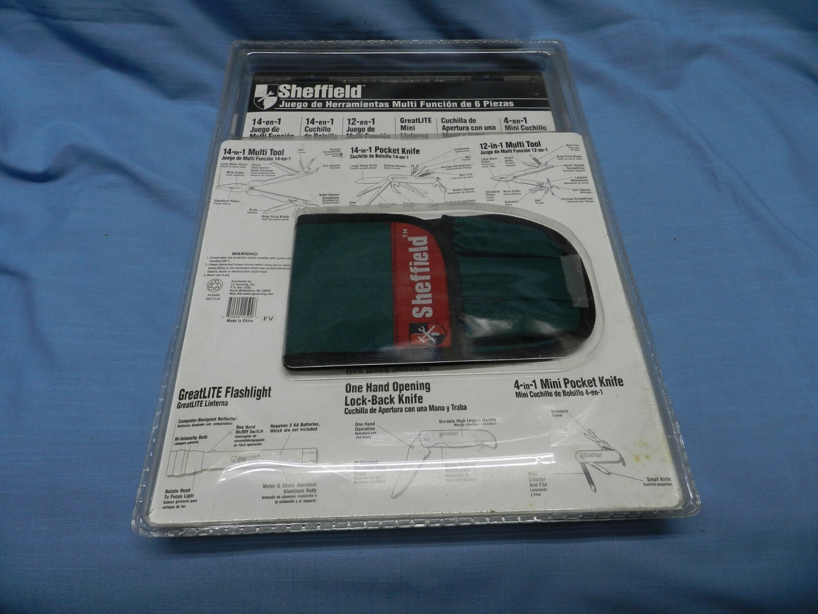 6 Piece Multi Function Tool Kit with belt pouch included. By Sheffield. SEALED