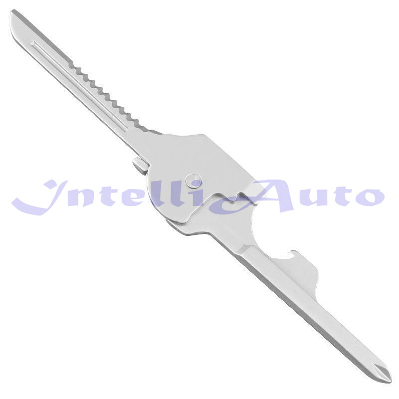 1Pcs 6-in-1 Utili Key Tool Keyring Keychain Multifunction Stainless Steel#dr